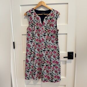 Connected Apparel Black and Pink Floral Mini Dress
